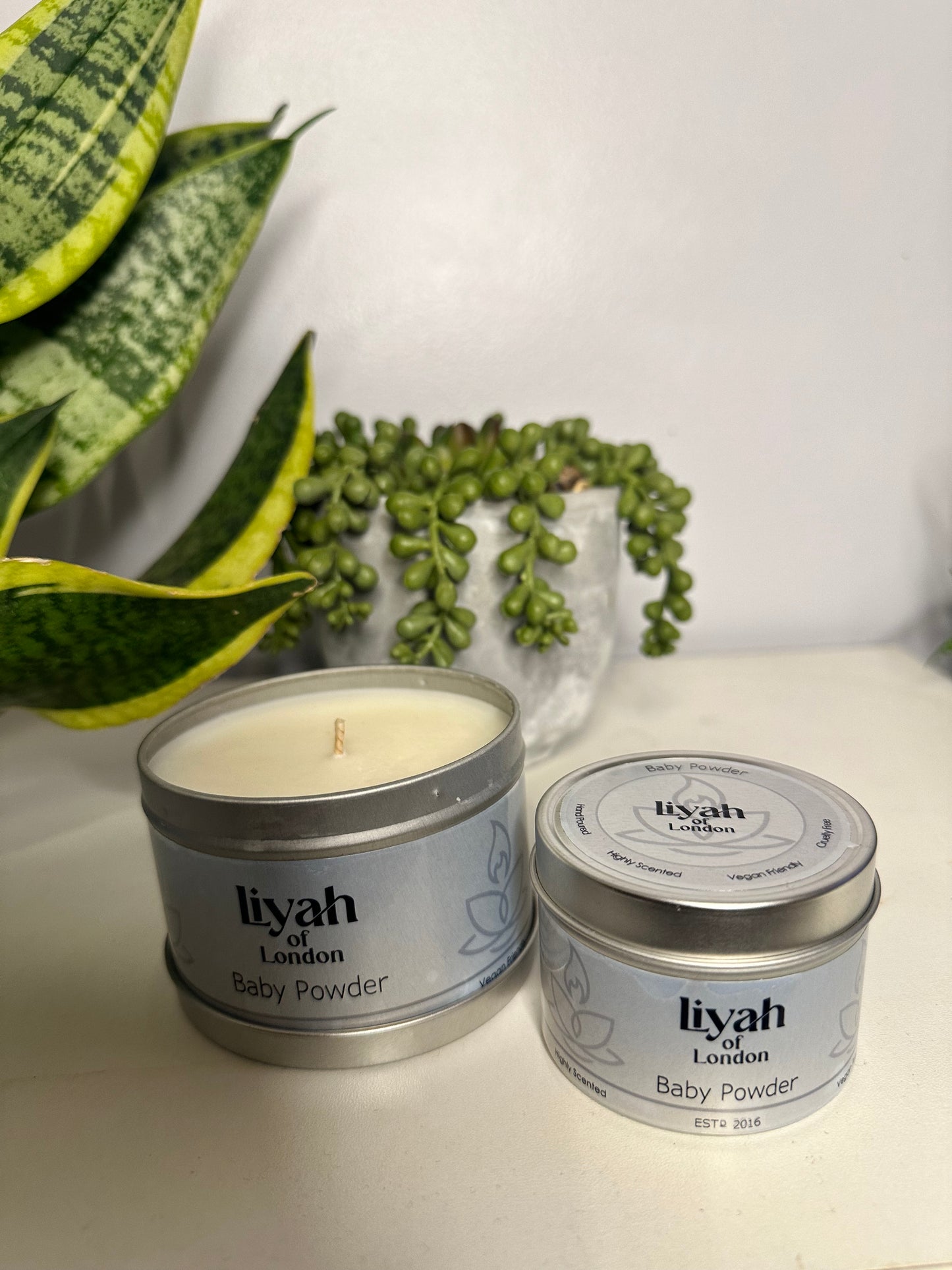 Baby Powder Small Candle Tin