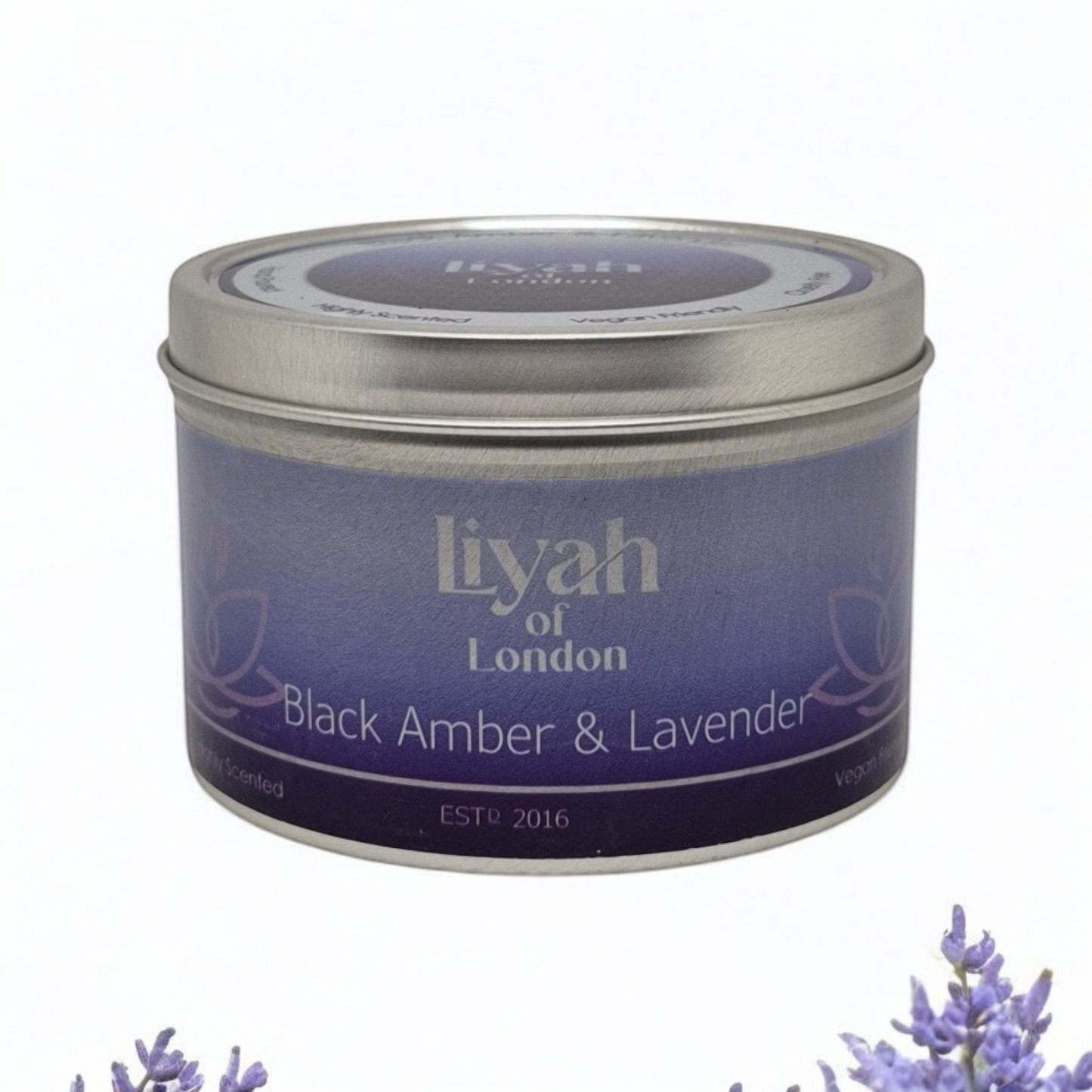 Black Amber & Lavender Candle Tin