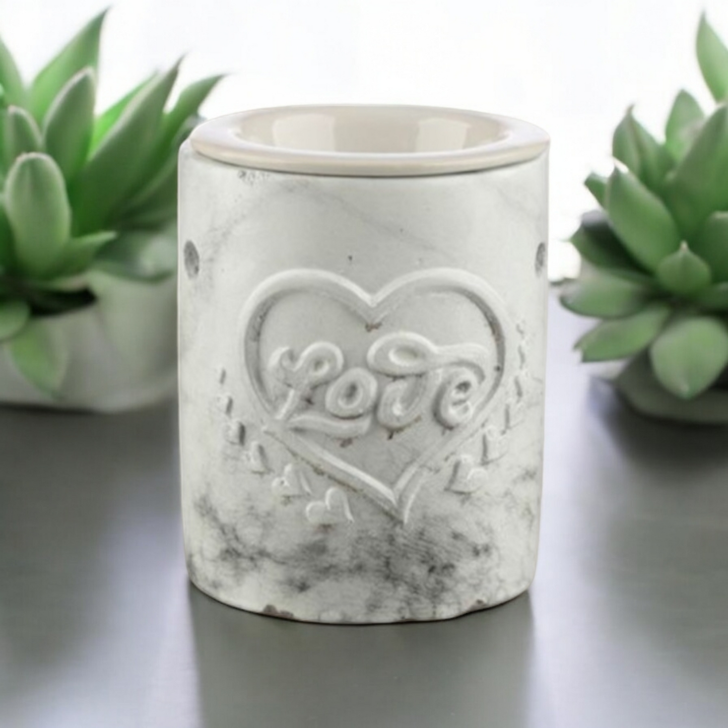 Concrete Love Heart Embossed Wax Warmer