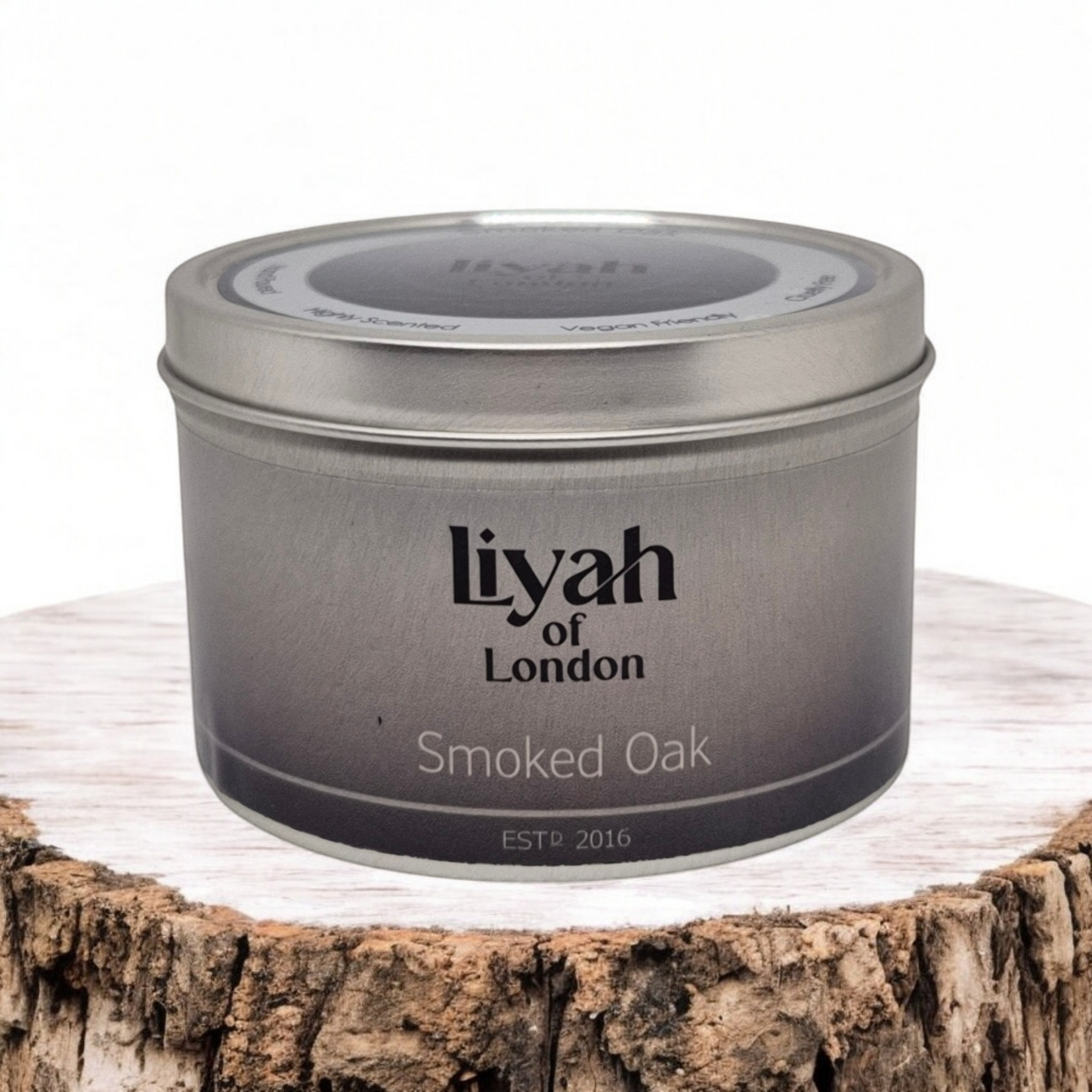Smoked Oak Candle Tin